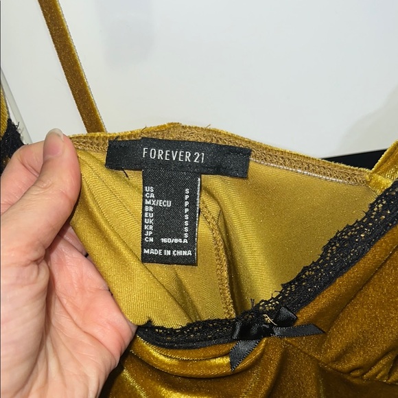 Gold Maxi Slip Dress with V-Neck for Cocktail - Picture 4 of 7